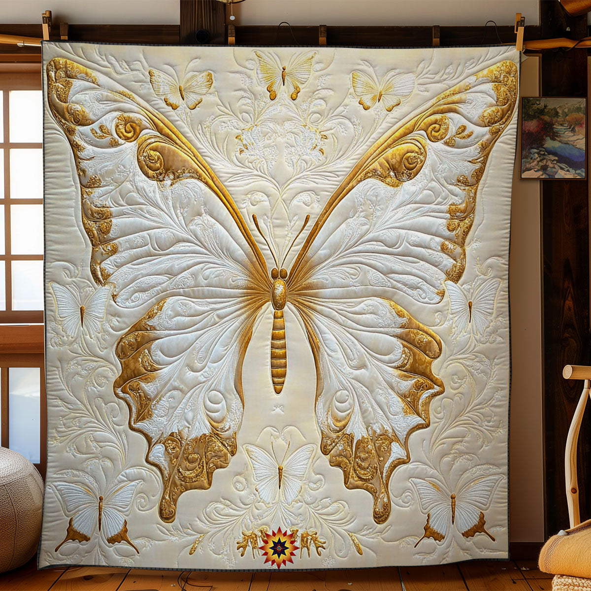 White Butterfly WY2711020CL Quilt