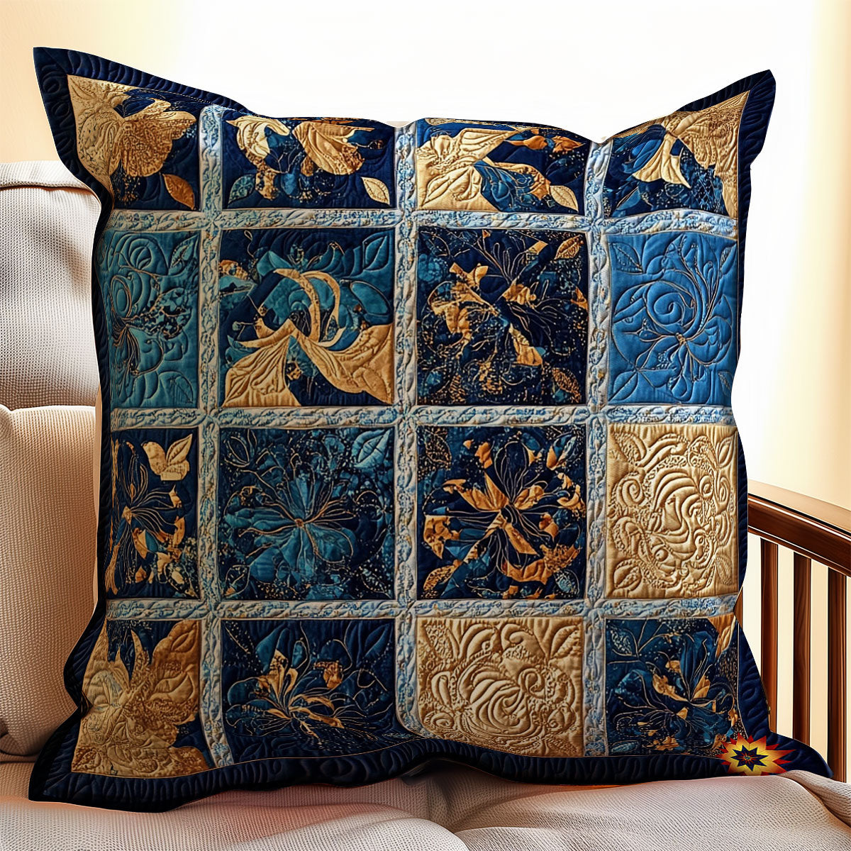 Blue Pathwork WY1012003CL Quilt Pillow Case