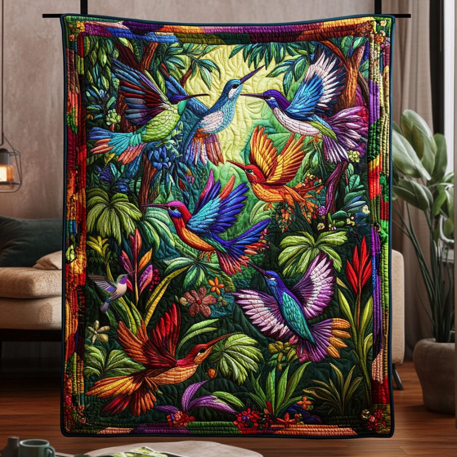 Hummingbird Tropical Forest  WU0411028CL Quilt