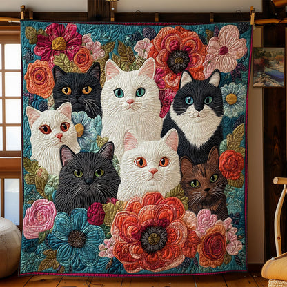 Cat Portrait Garden WY0202007CL Quilt