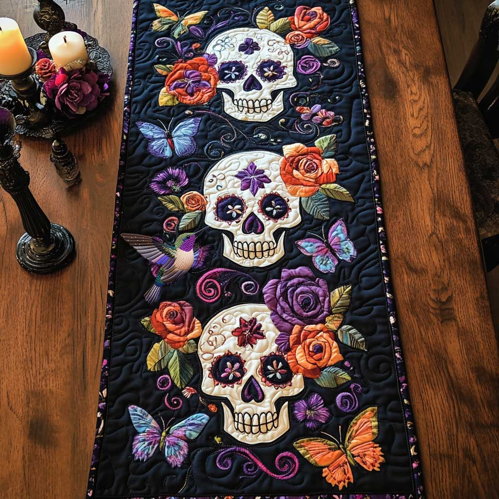 Day Of The Dead Beauty WN2910069CL Quilted Table Runner