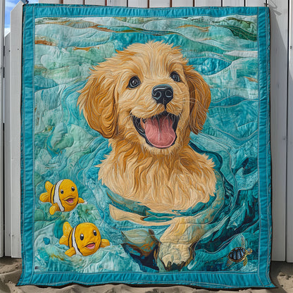 Swimming Golden WY0911006CL Quilt