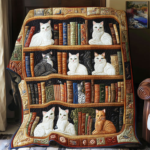 Cat Bookshelf WX0801004CL Quilt