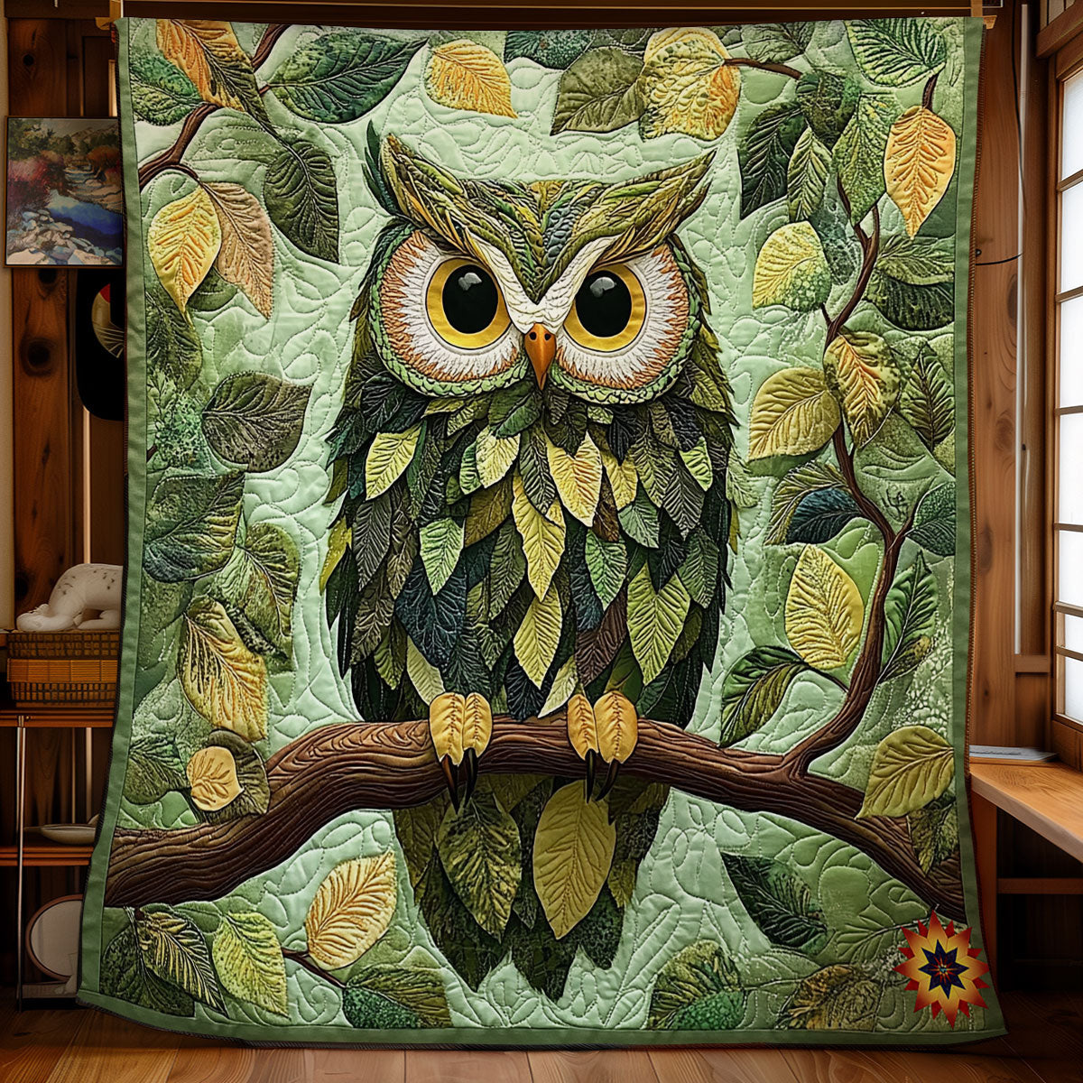 Leaves Owl WY1911096CL Quilt