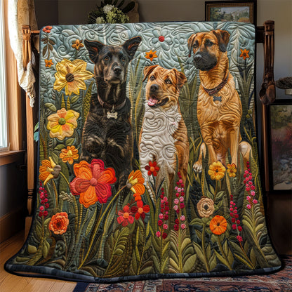 Dog Flower YR2112004CL Quilt