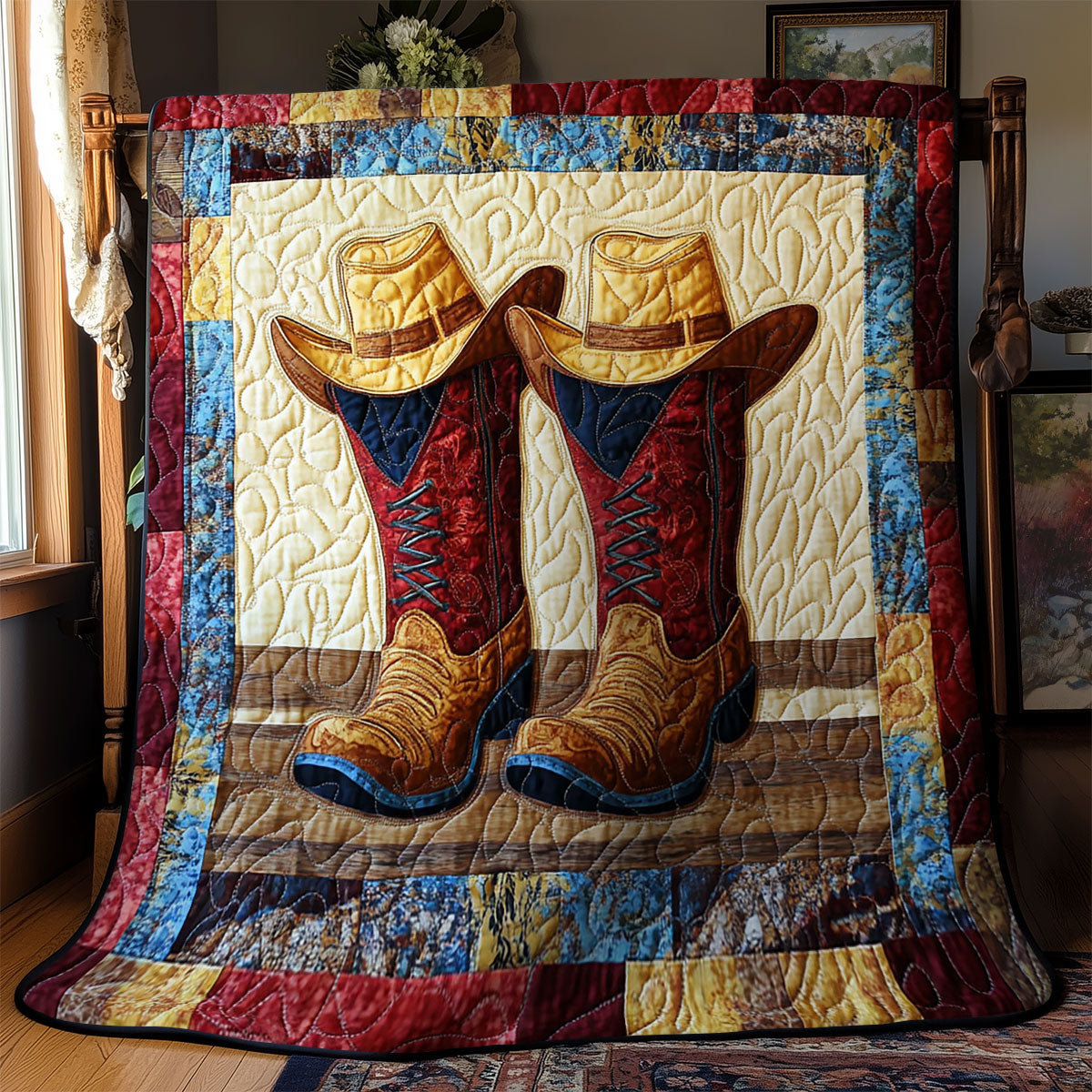 Cowboy Boots And Hat WY1502034CL Quilt