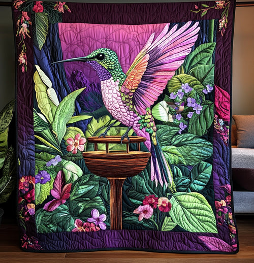Purple Hummingbird WU3110013CL Quilt