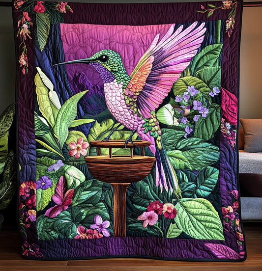 Purple Hummingbird WU3110013CL Quilt
