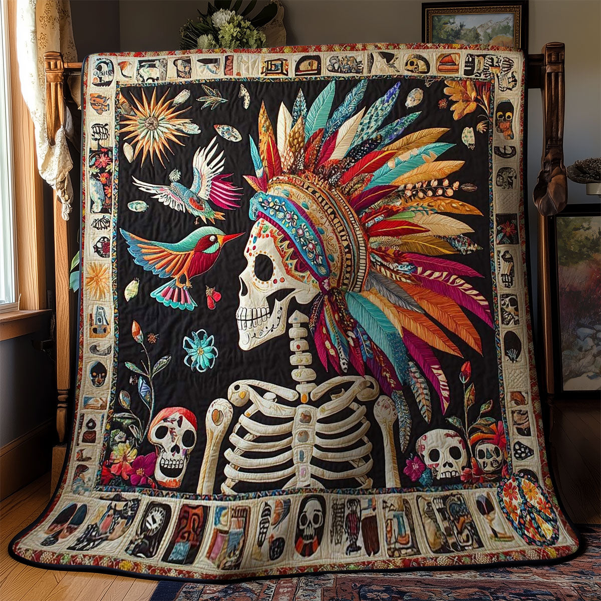 Calavera And Hummingbird Harmony WN2610040CL Quilt