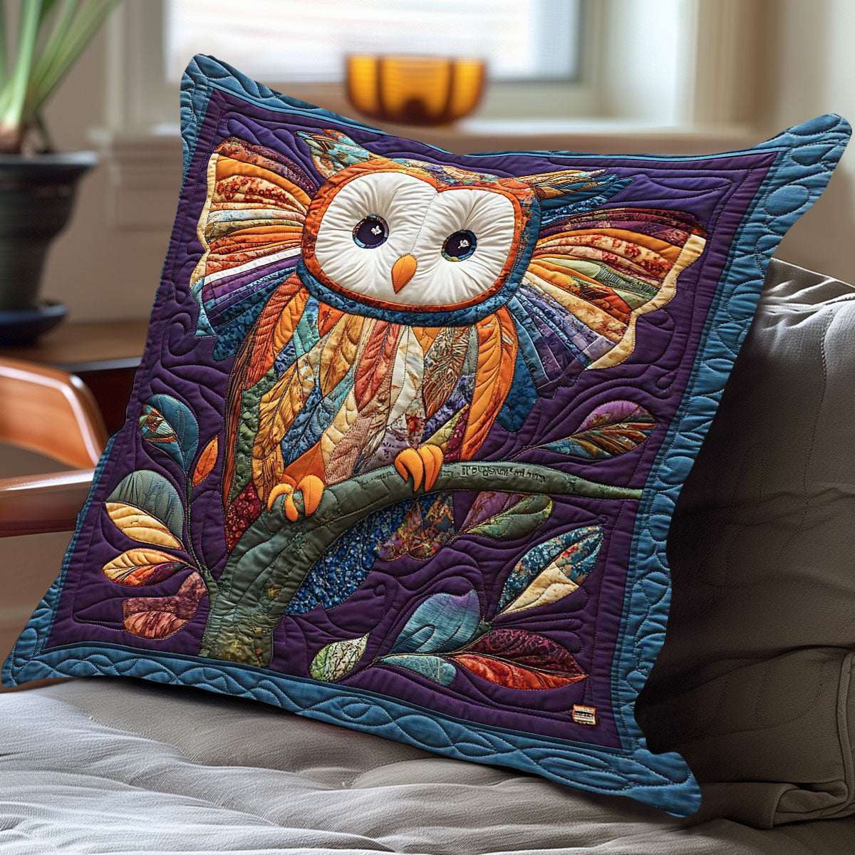 Adorable Little Owl WP1609012CL Quilt Pillow Case