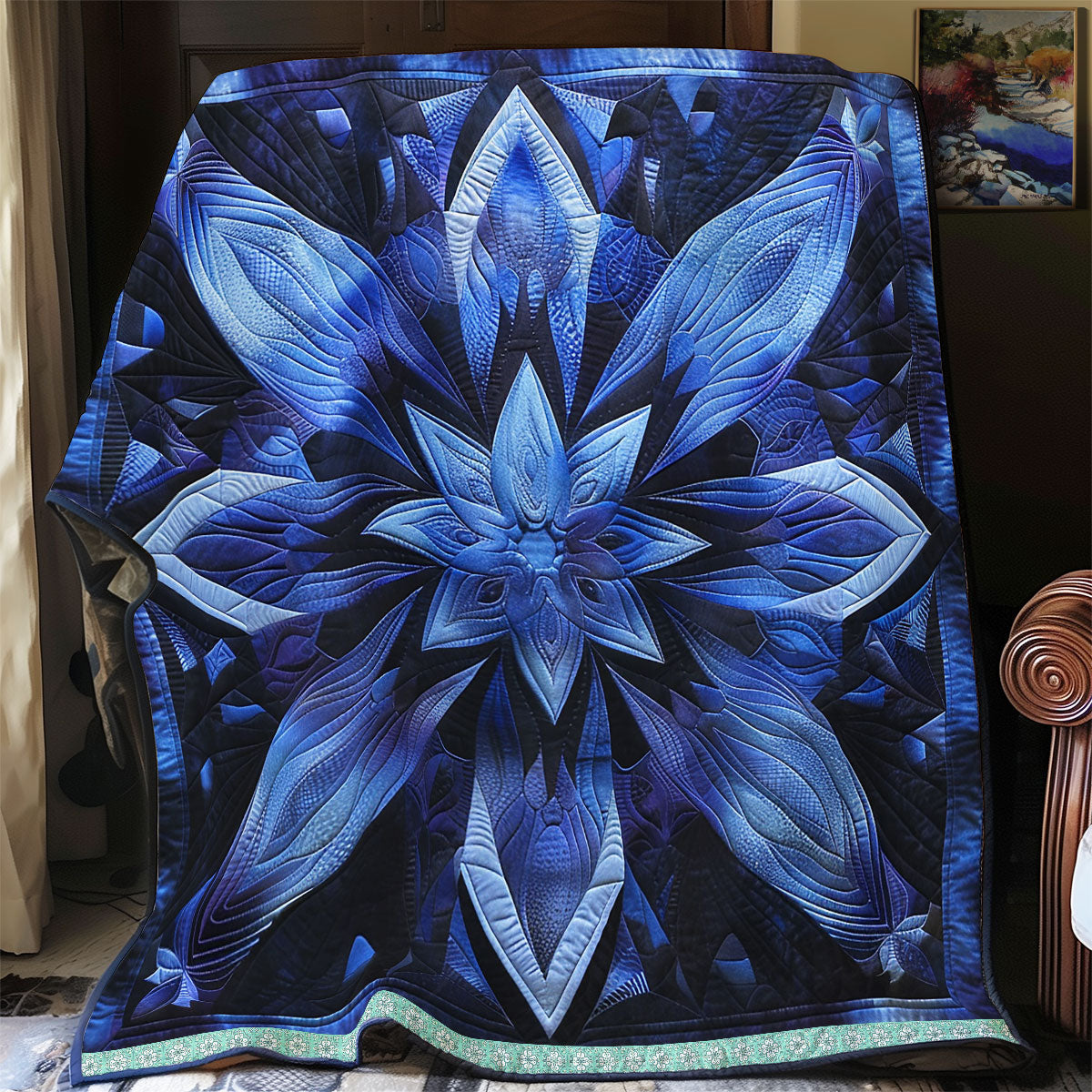 Midnight Blue Flora WN1309009CL Quilt