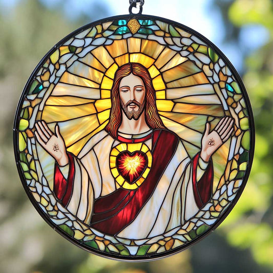 Sacred Jesus WN2211082CL Stained Glass Suncatcher