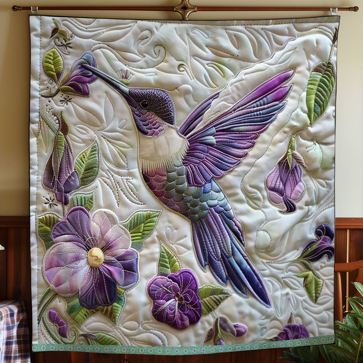 Purple Hummingbird WN1209040CL Quilt