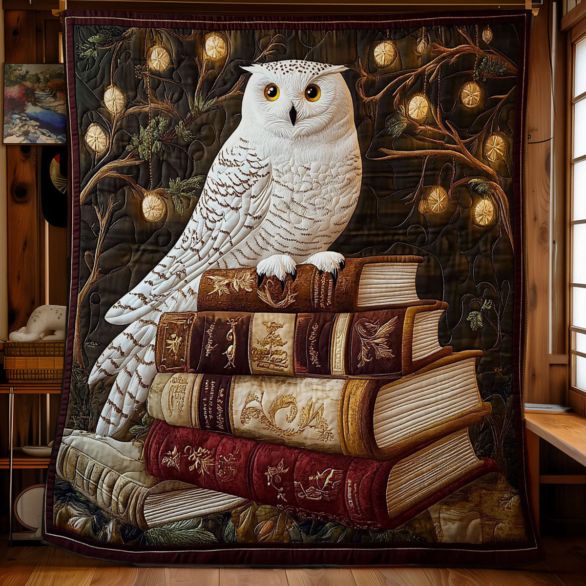 Owl In Library WY0901042CL Quilt