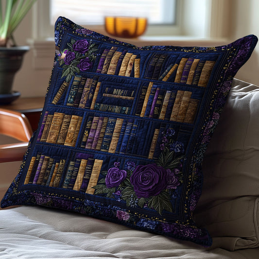Navy Flower Bookshelf WY0101061CL Quilt Pillow Case