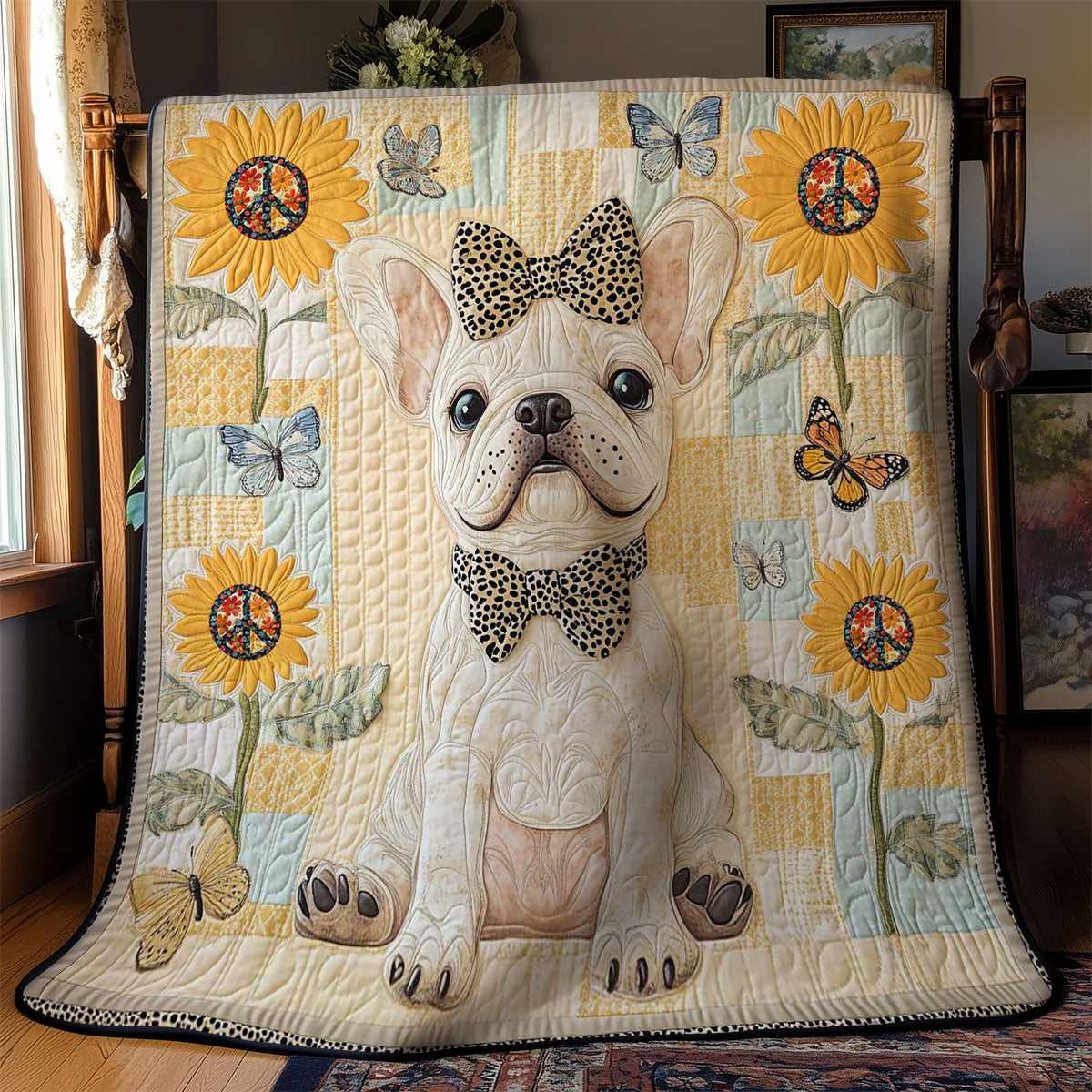 Leopard Bow Bulldog WN2412021CL Quilt