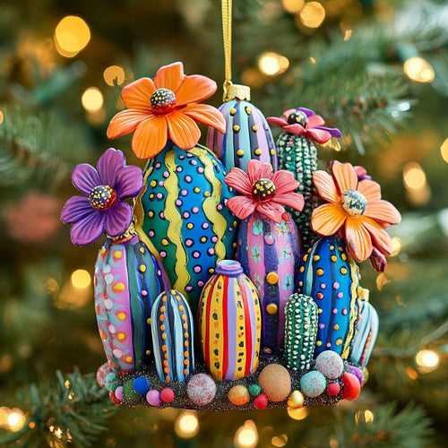 Blooming Cactus CW2411063CL Christmas Ornament