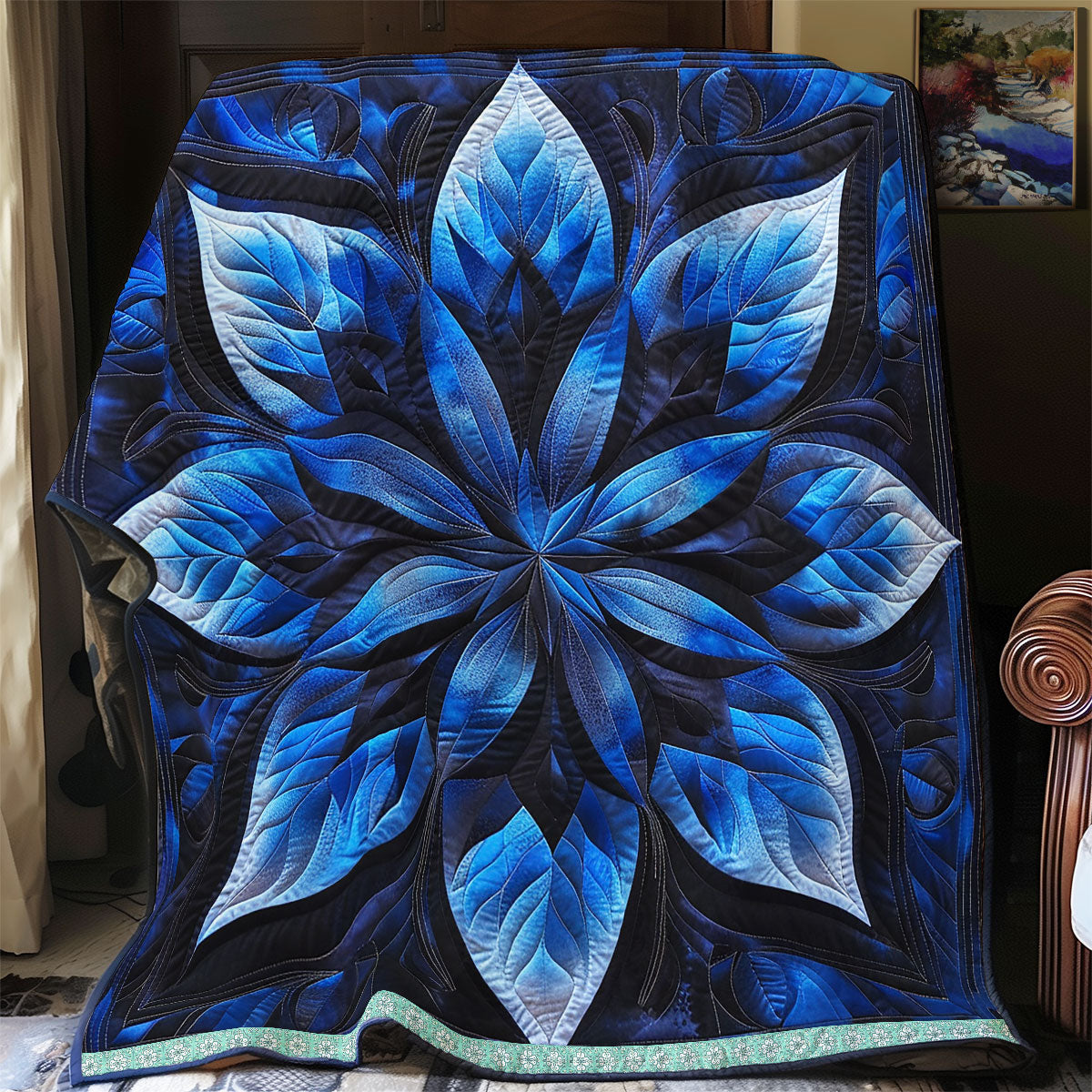 Mystic Blue Floral WN1309004CL Quilt