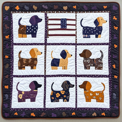 Purple Dachshund Patchwork WP1909022CL Quilt