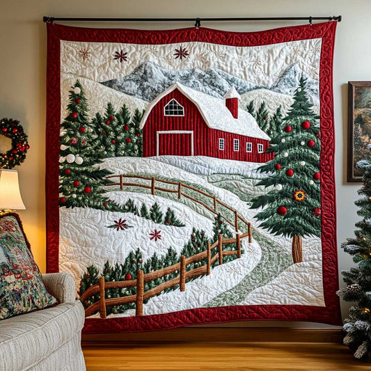 Christmas Farm Barn WP2211055CL Quilt