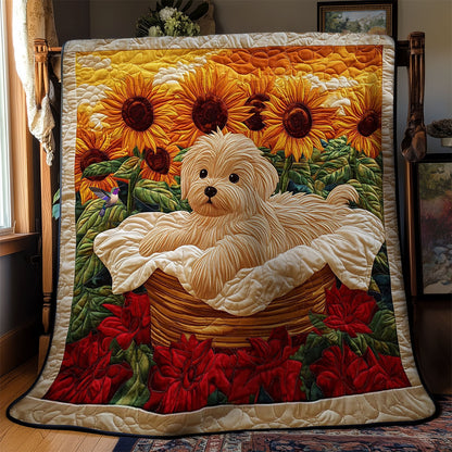 Sunflower Puppy WY0312060CL Quilt