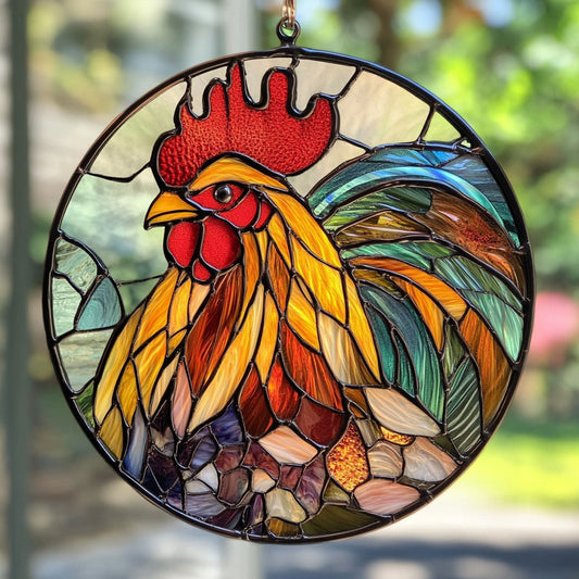 Chicken WU0110013CL Stained Glass Suncatcher