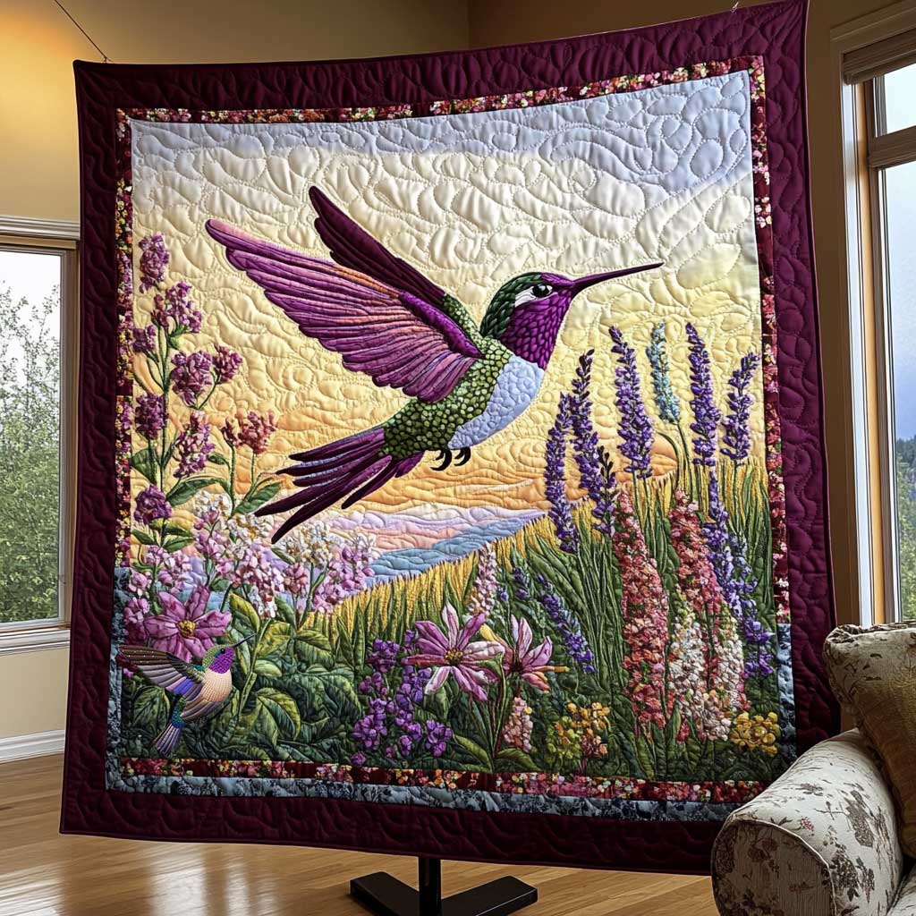 Hummingbird Lavender Garden WP0512009CL Quilt