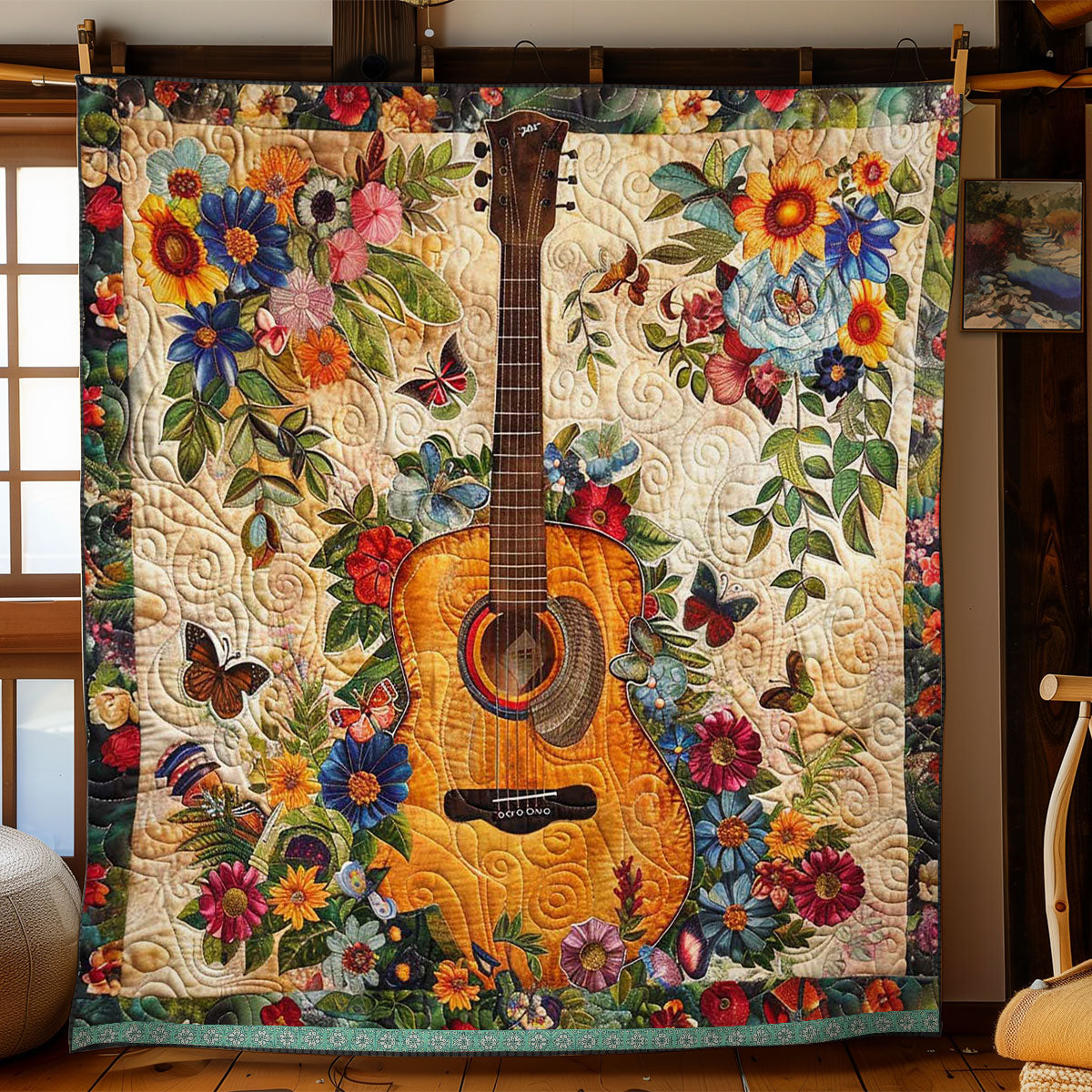 Flower Guitar WJ1109003CL Quilt