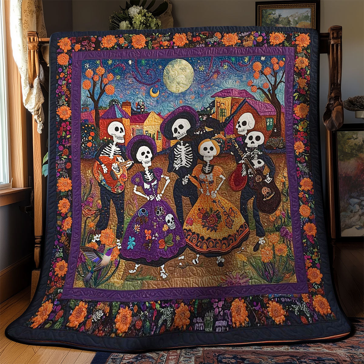 Day Of The Dead Village Fiesta WN2610083CL Quilt