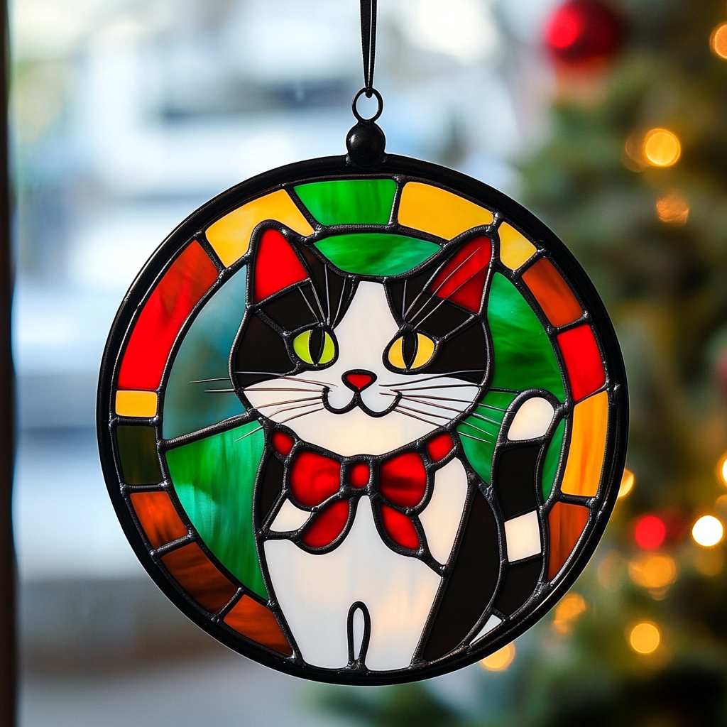Christmas Cat WJ3010042CL Suncatcher