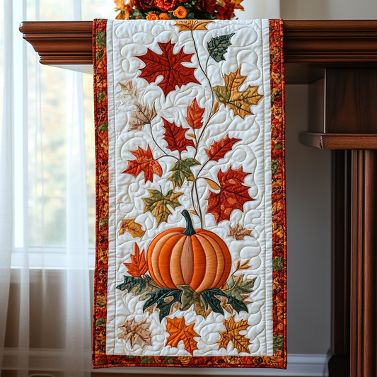 Pumpkin Fall Season XR2609012CL Quilted Table Runner