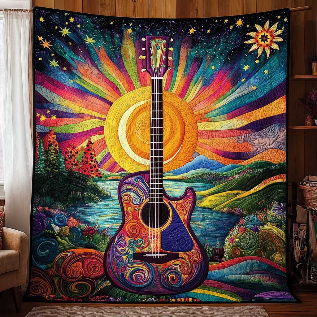 Colorful Rainbow Guitar WP0212009CL Quilt