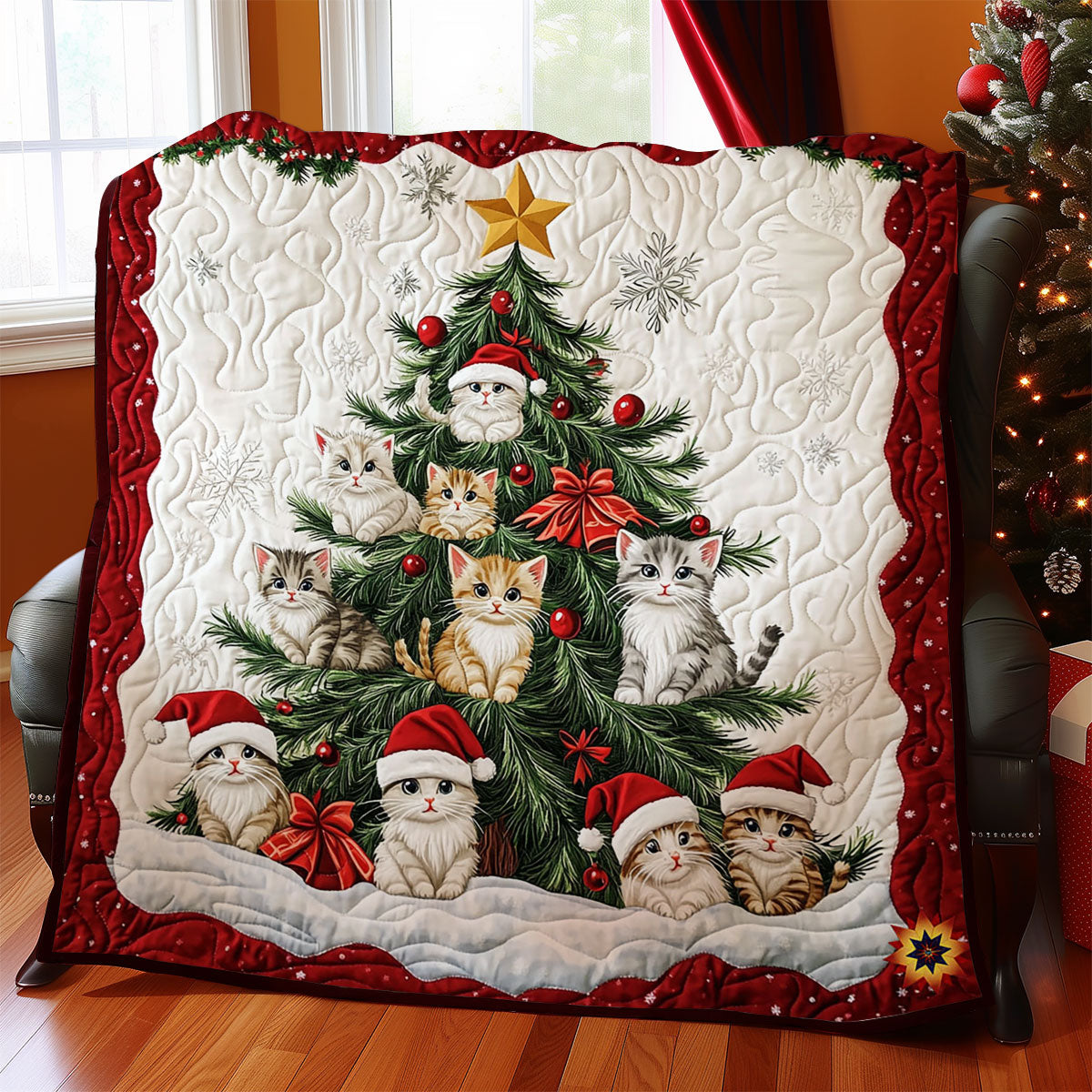 Cat Christmas Tree WY0612031CL Quilt