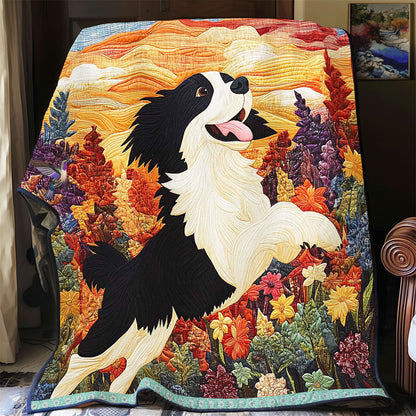 Happy Border Collie Sunset WP1211044CL Quilt