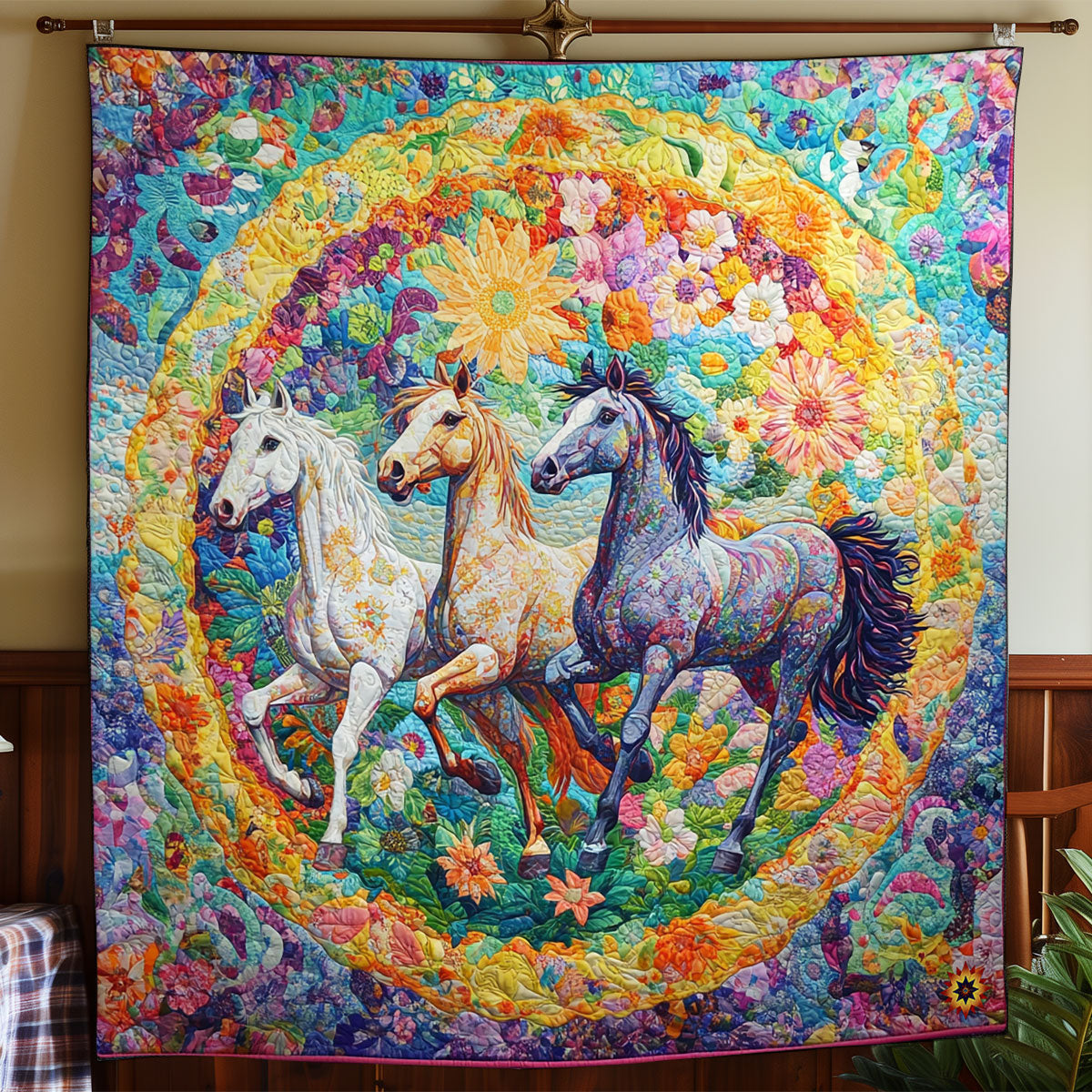 Rainbow Horse WY0811009CL Quilt