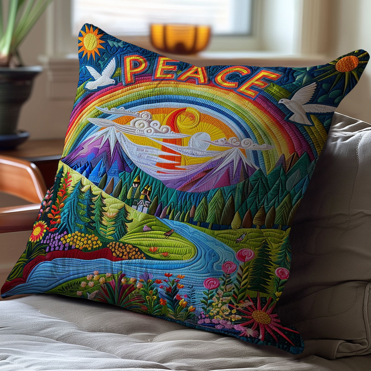 Hippie Peace WJ2810031CL Quilt Pillow Case