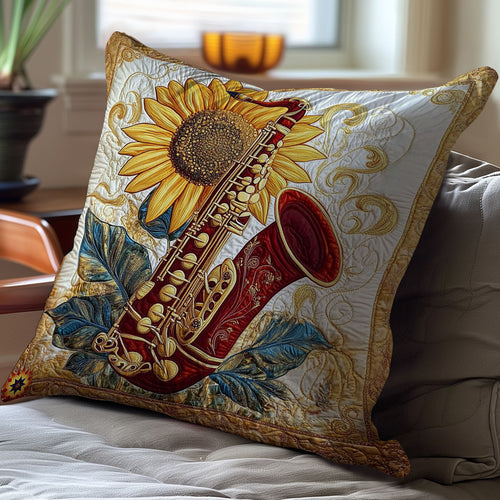 Sunflower Saxophone WY0101068CL Quilt Pillow Case
