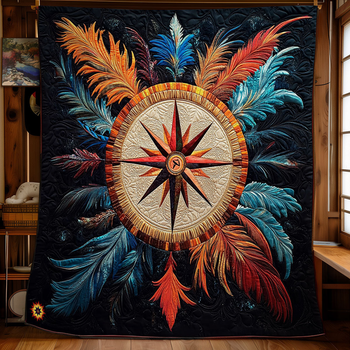 Feather Compass WY0312051CL Quilt