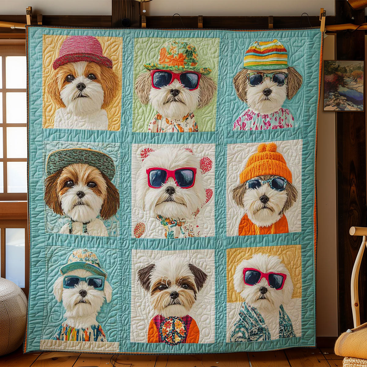 Shih Tzu Summer Vibes WN0811034CL Quilt