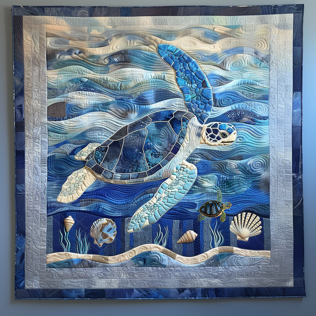 Blue Sea Turtle XR3010012CL Quilt