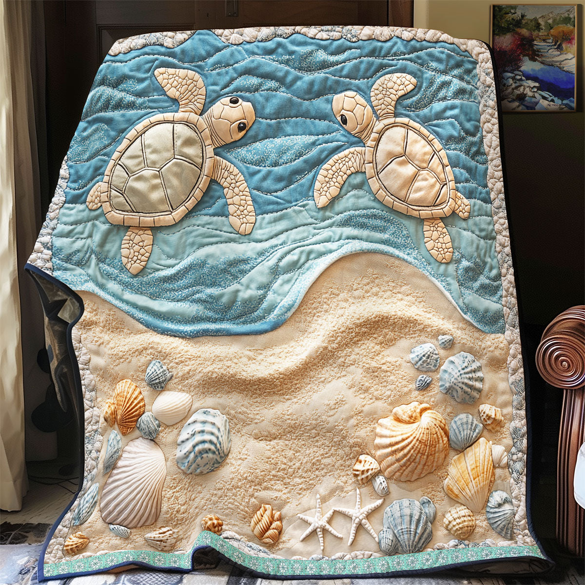 Peaceful Turtle WX2412033CL Quilt