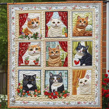 Cat Looking Out Window WU0711005CL Quilt