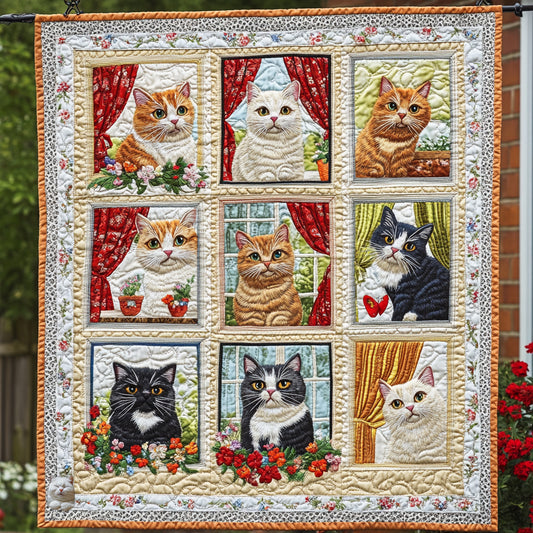 Cat Looking Out Window WU0711005CL Quilt