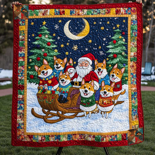 Corgi Christmas Sled WN1010058CL Quilt