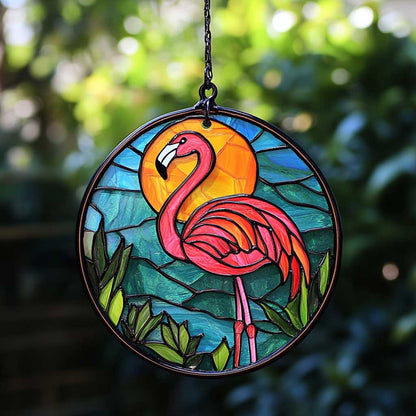 Flamingo WJ3009044CL Stained Glass Suncatcher