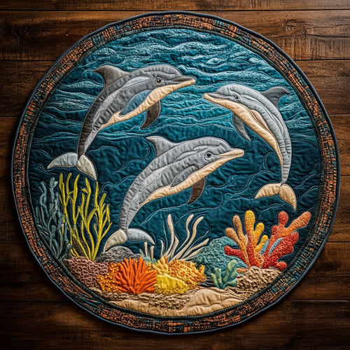 Ocean Dolphin CW1607031CL Quilted Round Mat