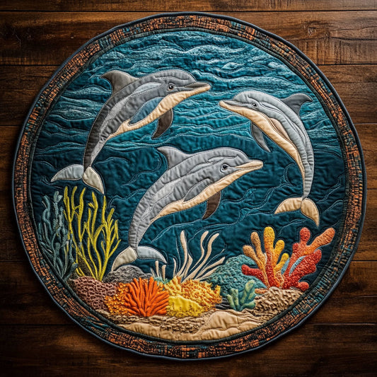 Ocean Dolphin CW1607031CL Quilted Round Mat