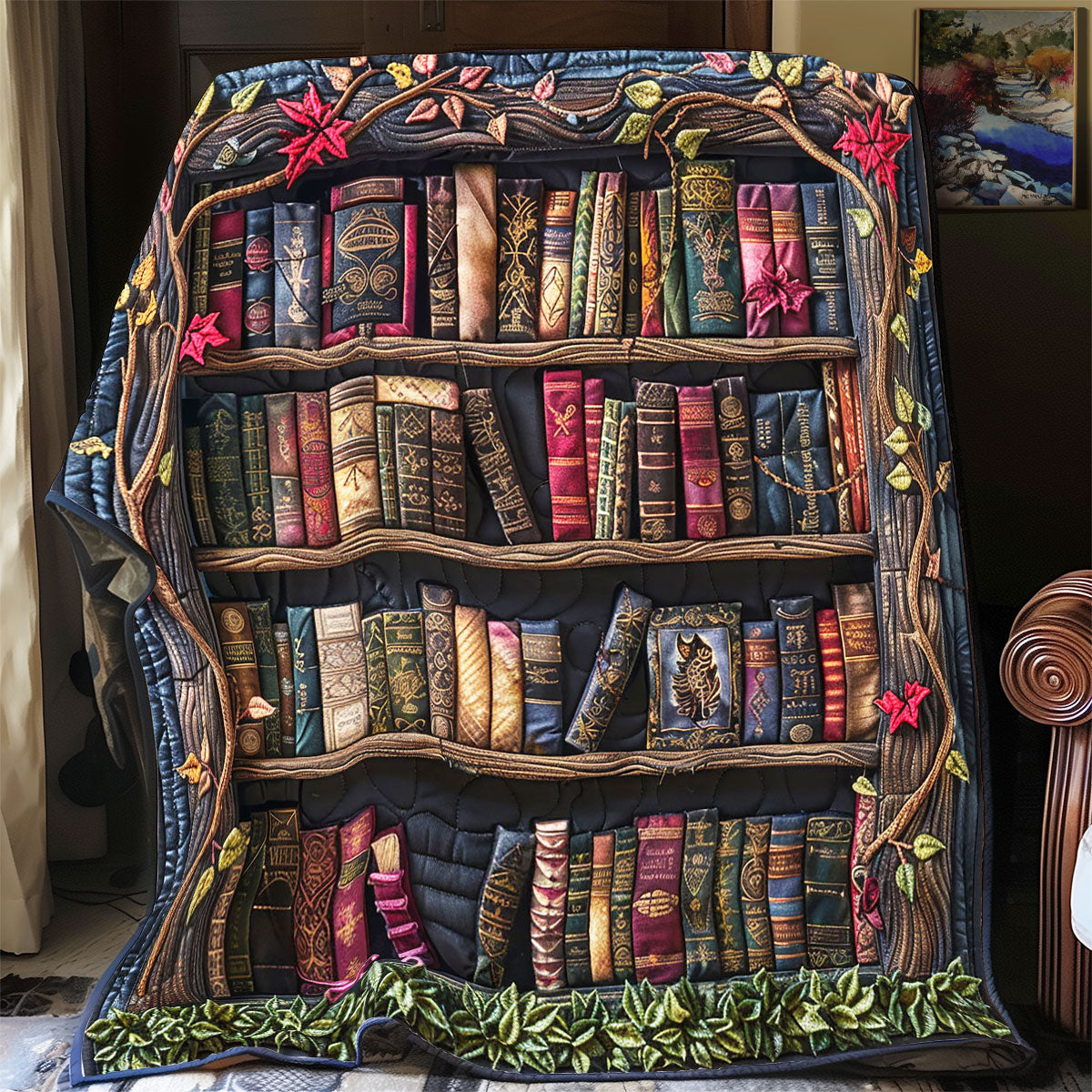 Ancient Castle Bookshelf WP1403062CL Quilt
