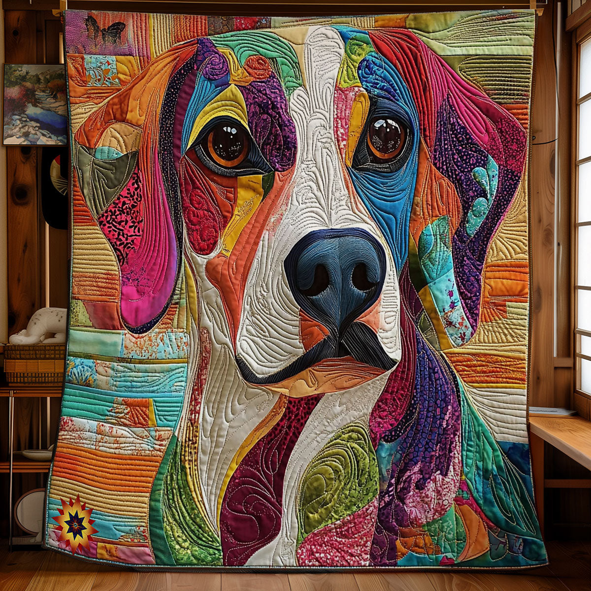 Dog Abstract WY2911023CL Quilt