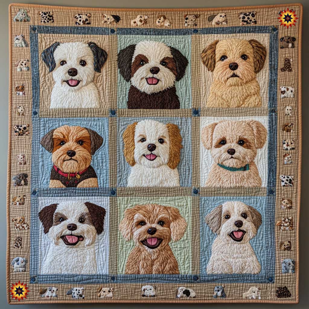 Lovable Little Dog WP0612006CL Quilt